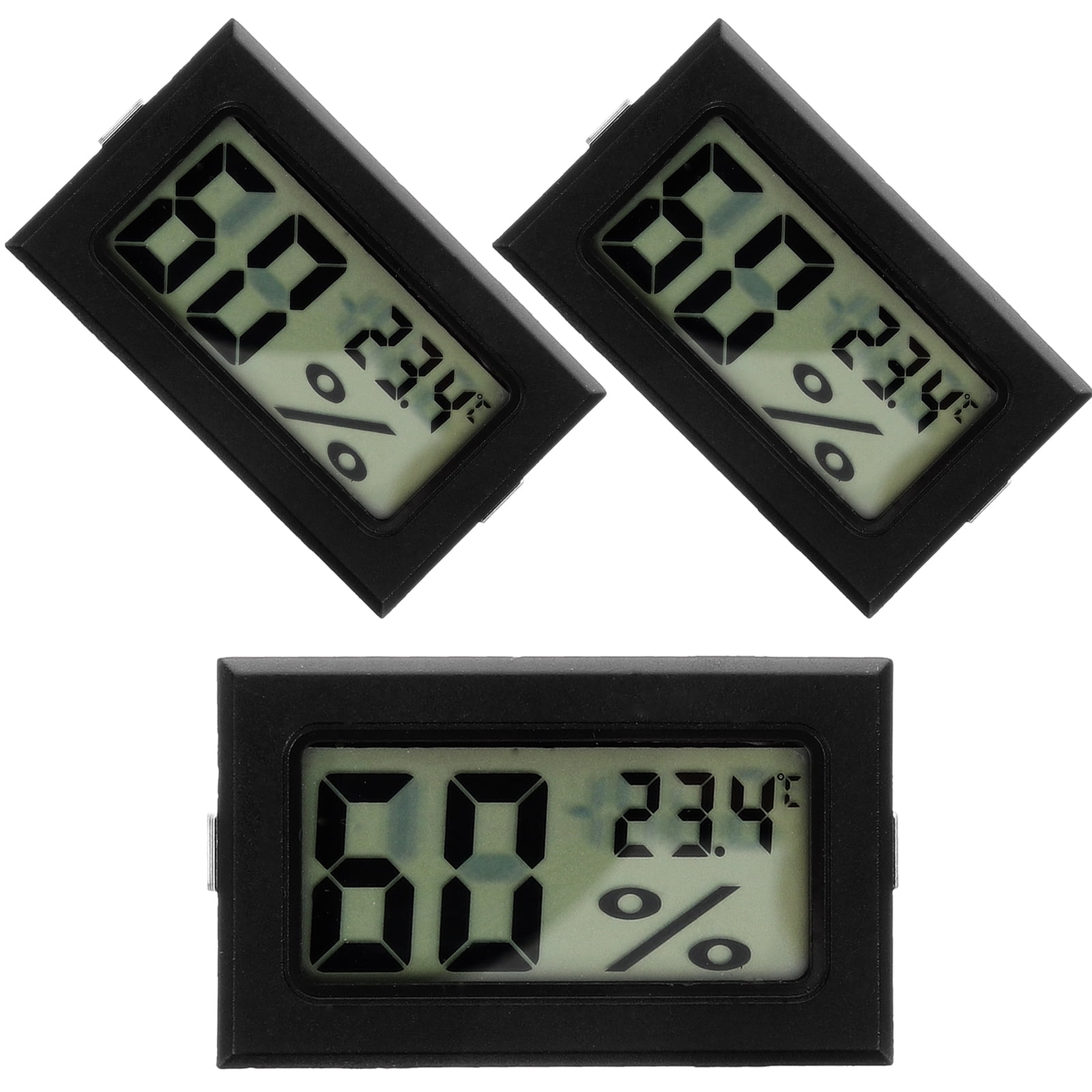 NOXIANG Mini Digital Thermometer Hygrometer for Indoor Climate Control, Black, 3 Pieces