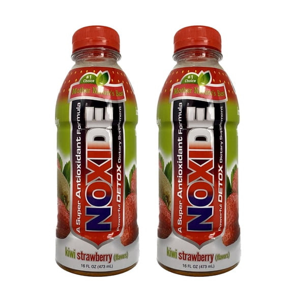 NOXIDE Detox Natural Body New Formula with Turmeric Root & Milk Thistle | Kiwi & Strawberry | 16oz (473 ml)/Bottle | Pack of 2