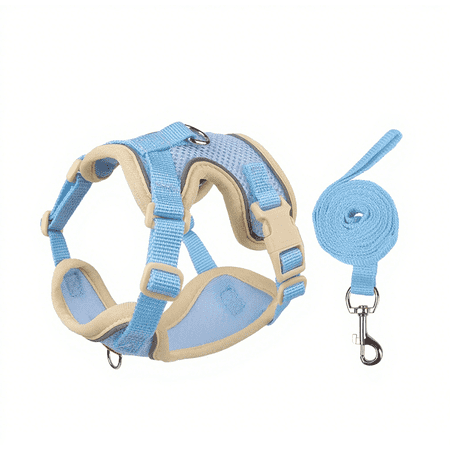 NOYAFA Dog Non-Pulling Harness with Leash, Adjustable, Blue, L (16.14 to 18.11 Chest Size)