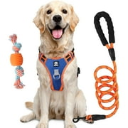 NOYAFA Dog Harness and Leash Set with Dog Rope Toy,Escape Proof No Pull Dog Vest Harness with Handle,Reflective Adjustable Soft Padded Pet Harness for Small to Large Dogs(Orange,S)