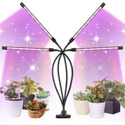 NOYAFA Grow Lights for Indoor Plants,4 Head LEDs Grow Light Full Spectrum Auto ON/Off with 3/9/12H Timer, 3 Switch Modes Clip On Plant Grow Light with 10 Dimmable Brightness