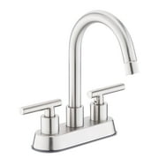 NOYAFA Bathroom Faucets for Sink 3 Hole, Brushed Nickel Bathroom Sink Faucet with Stainless Steel Lead-Free Dual Handle Centerset Faucet for Bathroom Vanity, Basin, Washroom