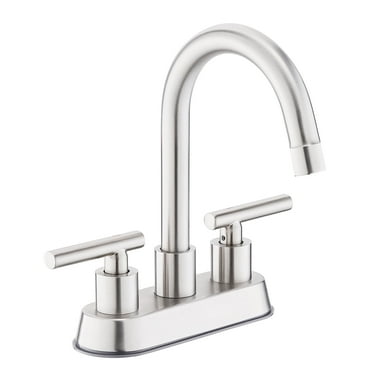 NOYAFA Bathroom Faucets for Sink 3 Hole, Brushed Nickel Bathroom Sink Faucet with Stainless Steel Lead-Free Dual Handle Centerset Faucet for Bathroom Vanity, Basin, Washroom