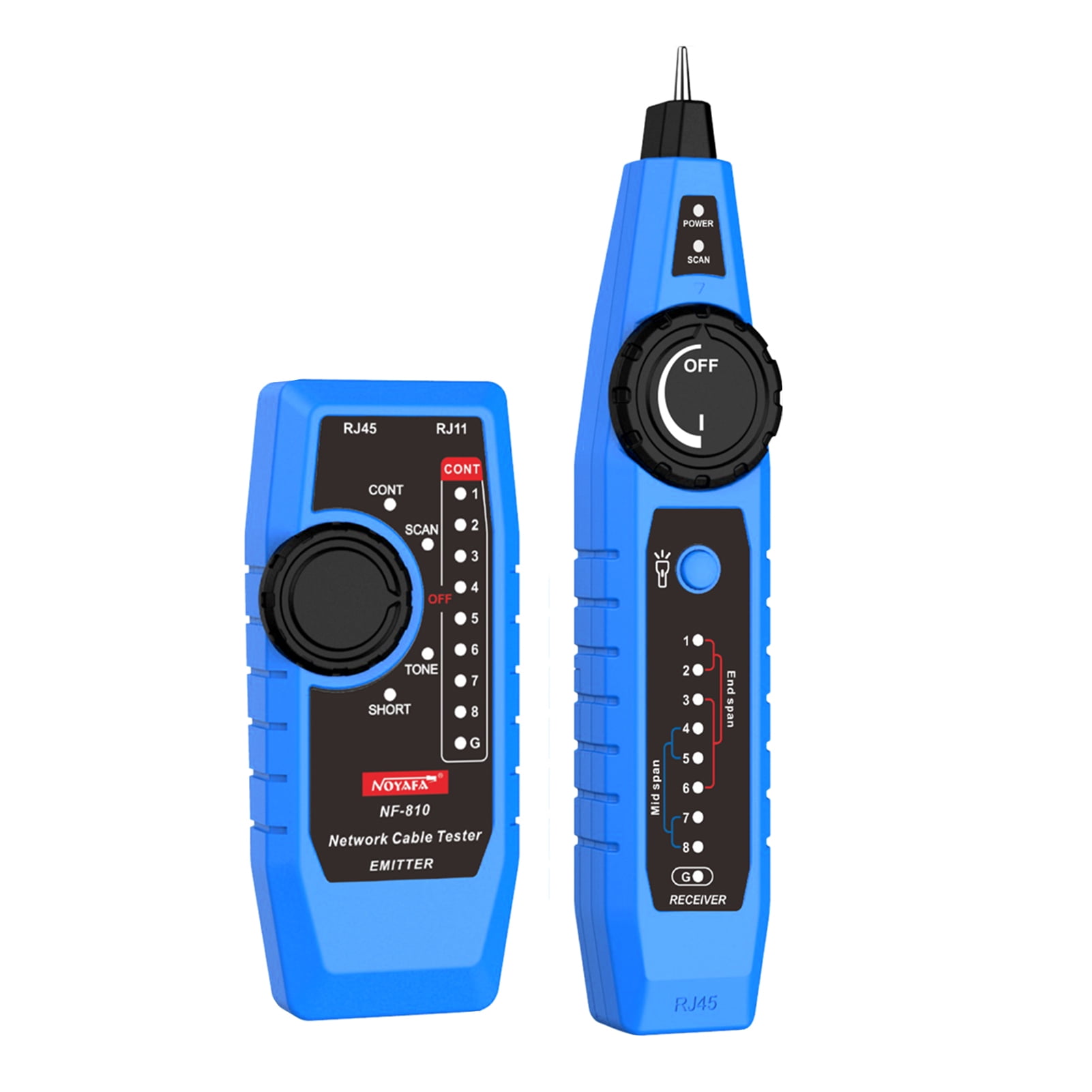 NOYAFA NF 810 Network Cable Tester Kit, RJ11 RJ45 CAT5 CAT6 LAN Cable Wiremap PoE TEL Testing