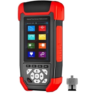 OTDR Fiber Tester Optical Time Domain Reflectometer 1310 1550nm 0-30dB with 4.3-inch Touch Screen, 9-in-1 OTDR SM with VFL OPM Event Map RJ45,FC UPC SC Connectors Included(US Plug