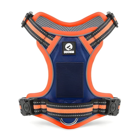 NOYAFA No Pull Dog Harness, 2 Leash Attachments Reflective Dog Vest Harness, Breathable Mesh Adjustable Soft Padded Pet Vest with Easy Control Handle for Small to Large Dog (Orange, L)