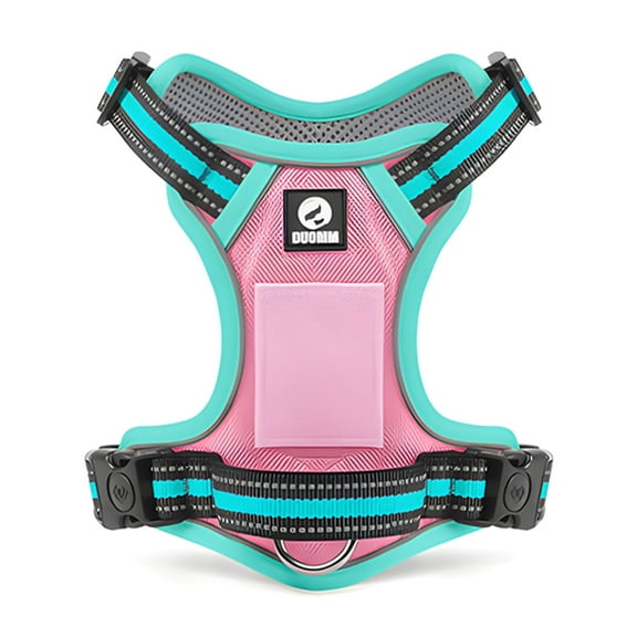 NOYAFA No Pull Dog Harness, 2 Leash Attachments Reflective Dog Vest Harness, Breathable Mesh Adjustable Soft Padded Pet Vest with Easy Control Handle for Small to Large Dog (Pink, S)