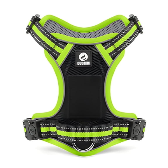 NOYAFA No Pull Dog Harness, 2 Leash Attachments Reflective Dog Vest Harness, Breathable Mesh Adjustable Soft Padded Pet Vest with Easy Control Handle for Small to Large Dog (Green, XL)