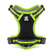 NOYAFA No Pull Dog Harness, 2 Leash Attachments Reflective Dog Vest Harness, Breathable Mesh Adjustable Soft Padded Pet Vest with Easy Control Handle for Small to Large Dog (Green, S)