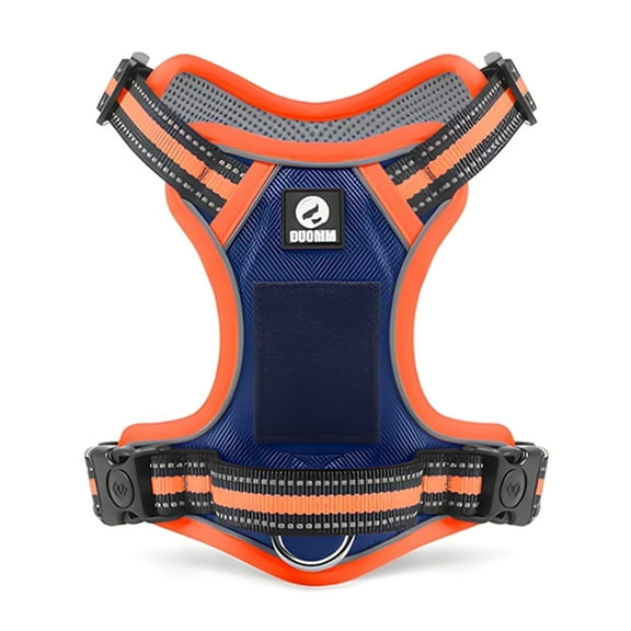 NOYAFA No Pull Dog Harness, 2 Leash Attachments Reflective Dog Vest Harness, Breathable Mesh Adjustable Soft Padded Pet Vest with Easy Control Handle for Small to Large Dog (Orange, M)
