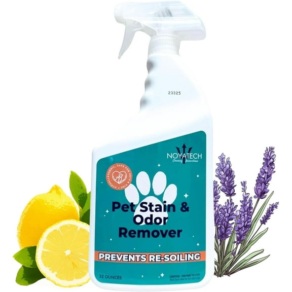 NOYATECH Pet Stain & Odor Remover  Enzyme-Activated Cleaner for Dog & Cat Urine, 32 oz | Safe for Carpets, Floors & Furniture | Non-Toxic & Pet-Friendly