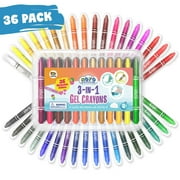 NOYO 36 Colors Gel Crayons for Toddlers and Kids | Non Toxic | 3 in 1 Washable Bolder Crayons-Pastel-Watercolor Paint Effects
