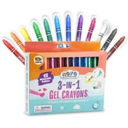 NOYO Crayons Set of 12 colors -Not your ordinary crayons, 3-1 extraordinary bolder crayons, pastel and watercolor effects