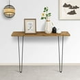 thumbnail image 1 of NOZE Console Sofa Table Wall-Mounted Side Table  Wood Table for Entryway Living Room with Two Iron Feet, Rustic Brown, 1 of 16