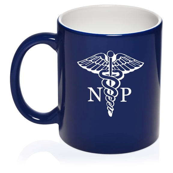NP Nurse Practitioner Caduceus Nurse Preceptor Ceramic Coffee Mug Tea Cup Gift (11oz Blue)