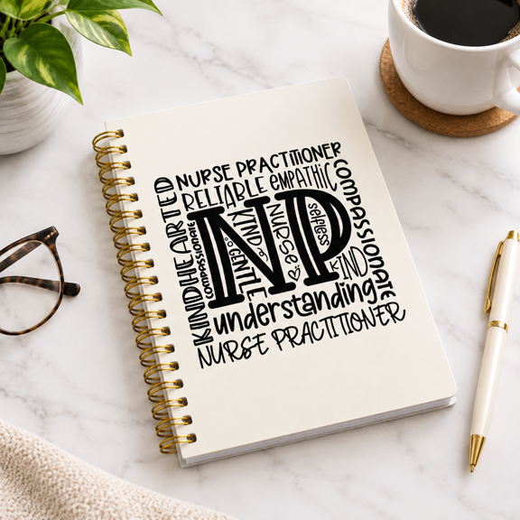 NP Nurse Practitioner Gifts for Women 5.5x8.3 Inch Hardcover Spiral Notebook