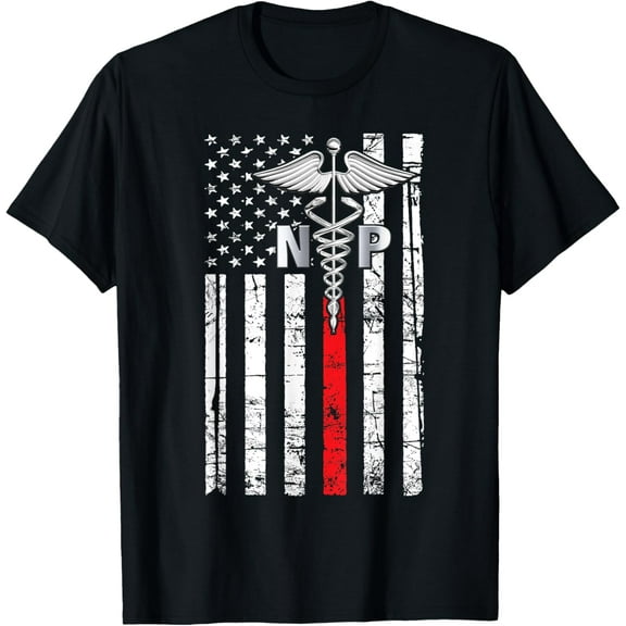 NP Nurse Practitioner US Flag T-Shirt