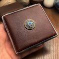 thumbnail image 1 of NP18 cowhide cigarette case thick cigarette side-turned ultra-thin cowhide hand-made first layer classic men's retro 20-pack gift,SKU00339-01深咖油蜡甩-克罗心, 1 of 13