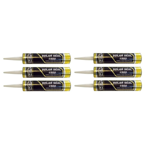 NPC #900 Solar Seal 6 Pack - Metal Roofing Flashing/Panels, Vinyl and Fiber Cement Siding, Fiberglass, Cedar, Brick & Masonry, Sky Lights, Sun Rooms, Truck RV Trailers, Flashing (6, Clear)