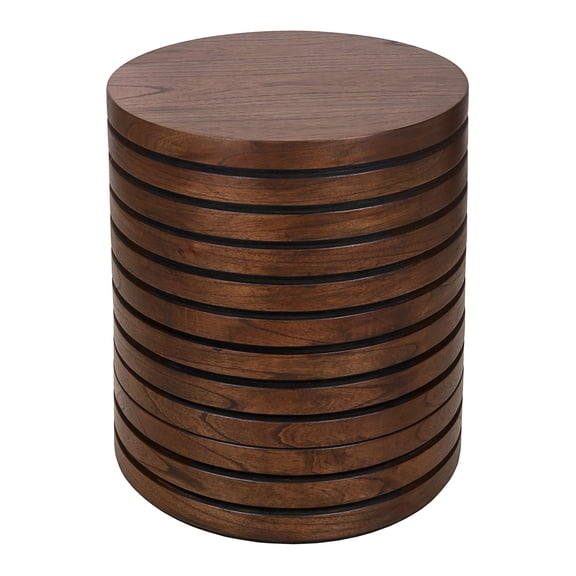 NPD Furniture Corvin Wood Accent Table in Walnut