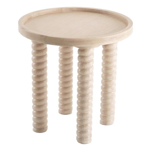 NPD Furniture Crellin Wood Accent Table in Weathered Sand