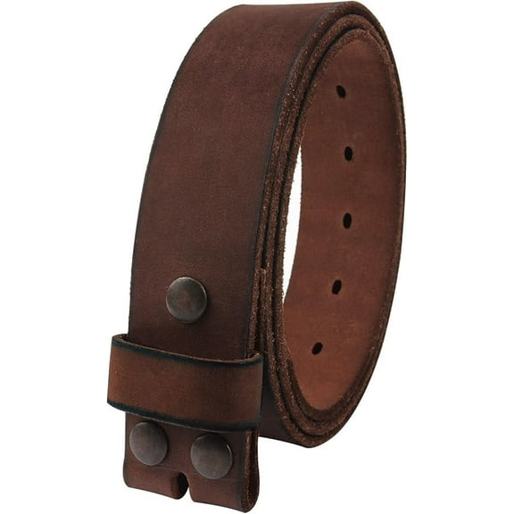 NPET 1 1/2" Wide Full Grain Leather Belt For Men, Vintage Distressed Belt with Straps， without Buckle