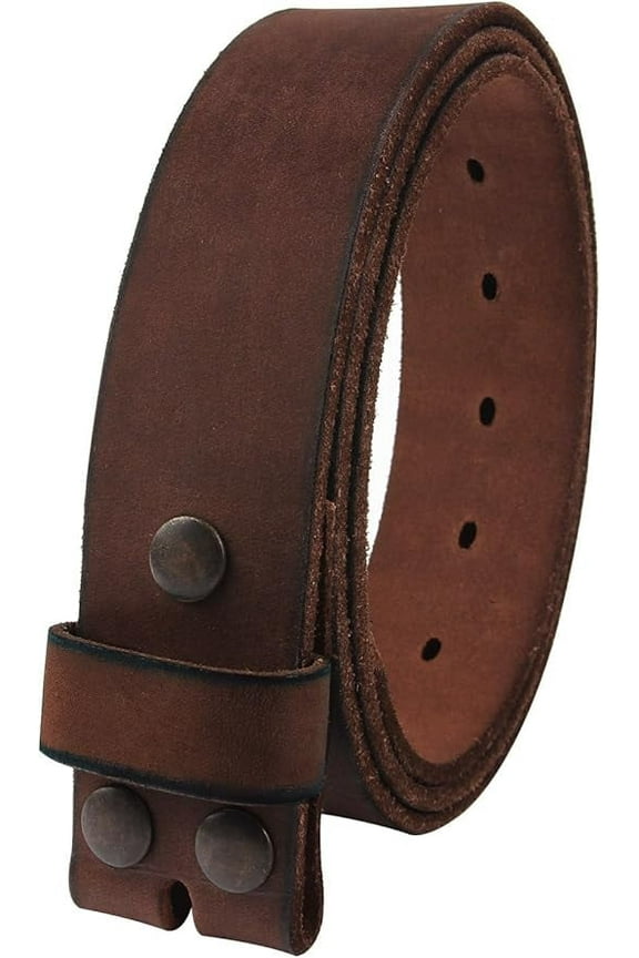 1 1/2" Wide Full Grain Leather Belt For Men, Vintage Distressed Belt with Straps， without Buckle