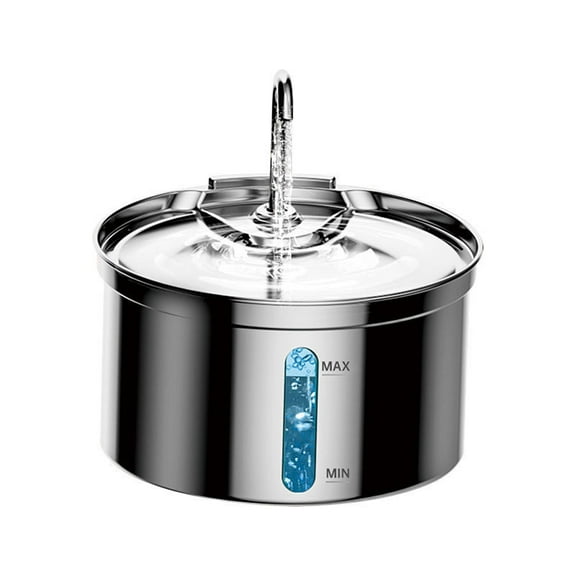 NPET 118oz Stainless Steel Cat Water Fountain Automatic Pet Fountain Dog Water Dispenser with Water Level Window
