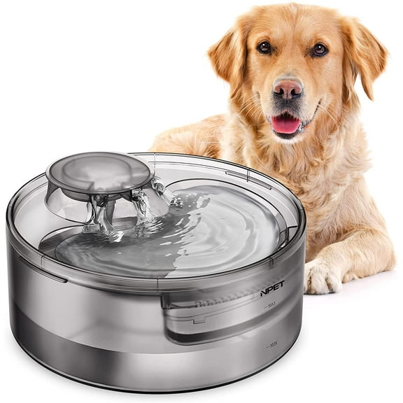 NPET DF10 Dog Water Fountain, 1.3Gallon/5L Large Automatic Pet Water Dispenser for Cat, Dogs, Multiple Pets