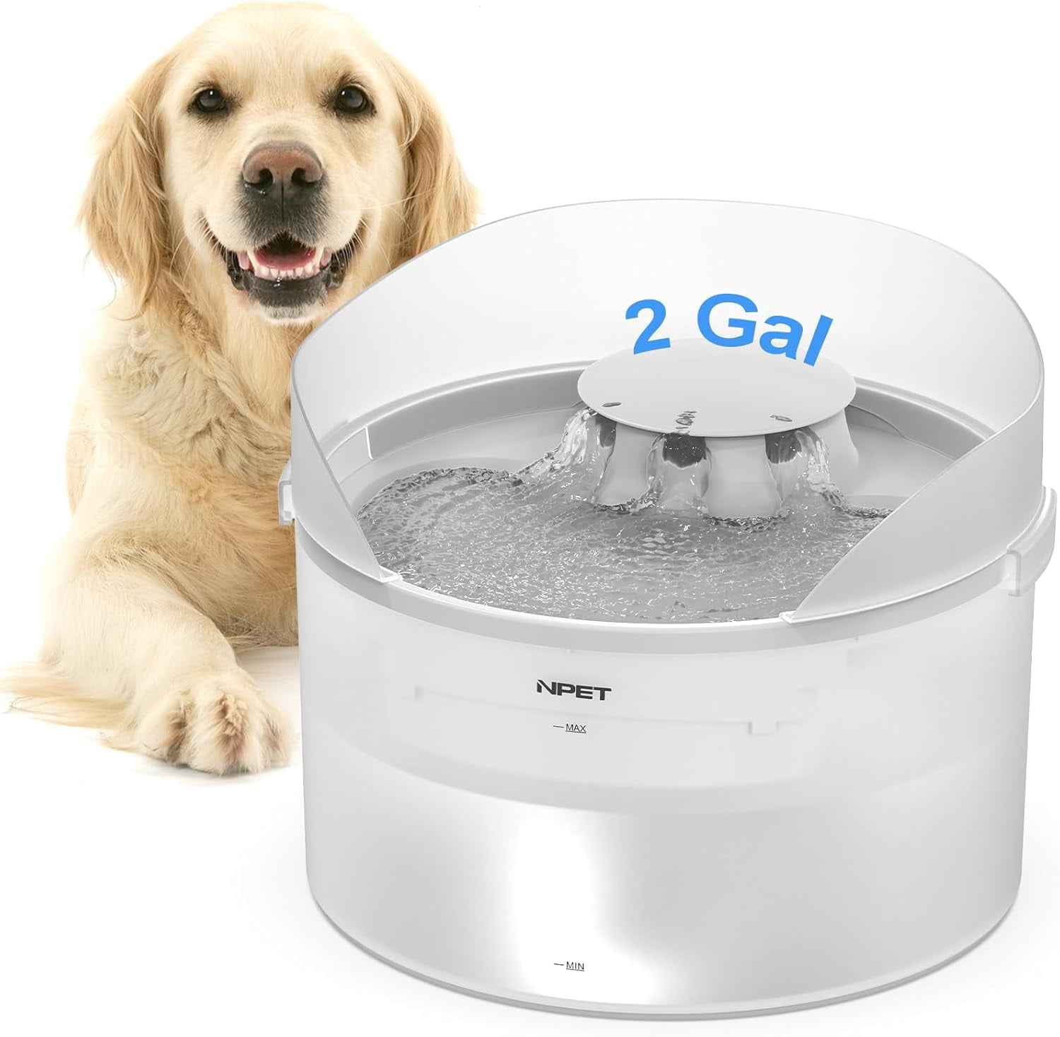 NPET Dog Water Fountain,270oz/2Gallon/8L Anti Splash Automatic Pet ...