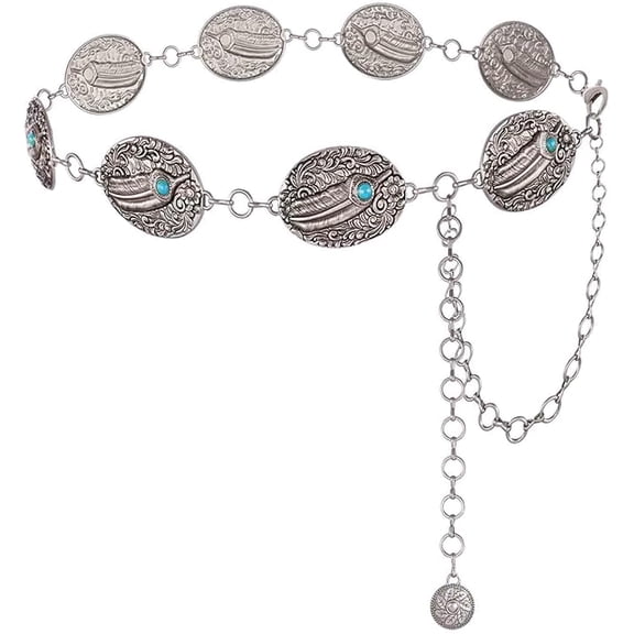 NPET Metal Chain Belt for Women, Metal Western Waist Belt Women for Dress, Jeans, Pants, Fashion