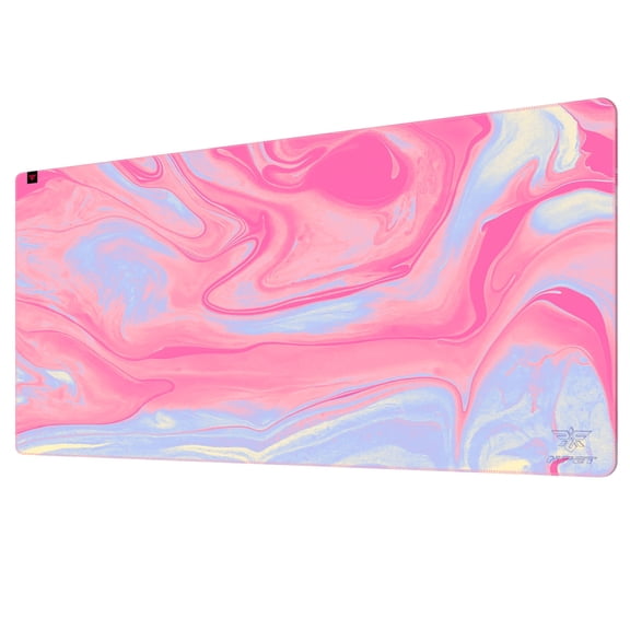 NPET N110 Extended Big Mouse Pad Large, XXL Gaming Mouse Pad Desk Pad, 35x17 inch Long Computer Keyboard Mouse Mat Mousepad with 3mm Non-Slip Base and Stitched Edge for Home Office Work, Pink