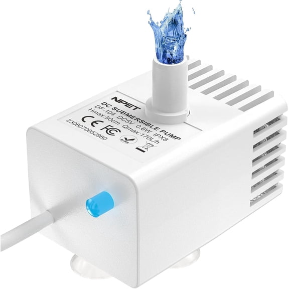 NPET Pet Water Fountain Water Pump with LED Light for WF020/WF050/WF210 Cat Fountain