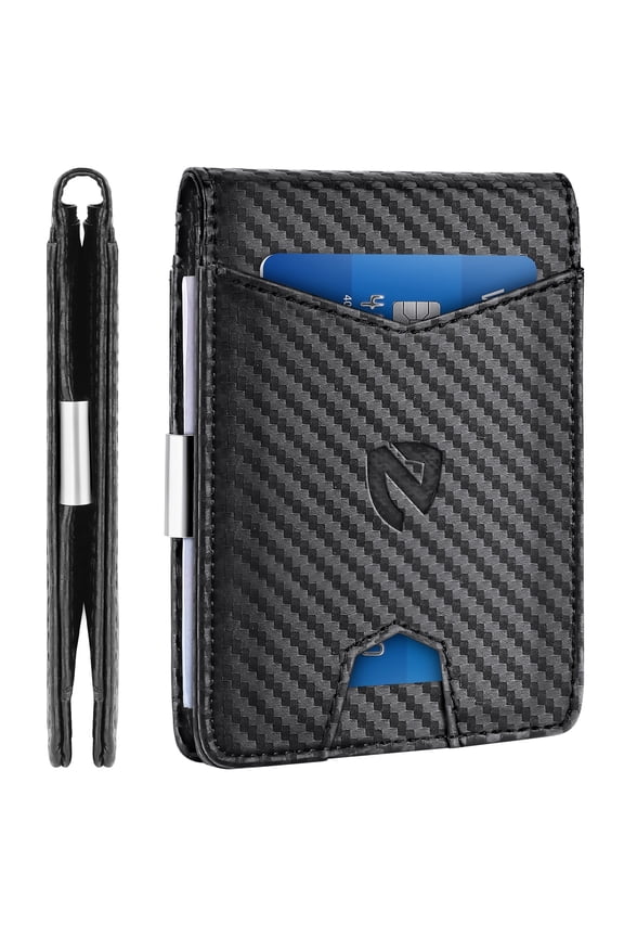 Slim Minimalist Wallet for Men Leather RFID Blocking Bifold Credit Card Wallet with Money Clip for Men with Gift Box