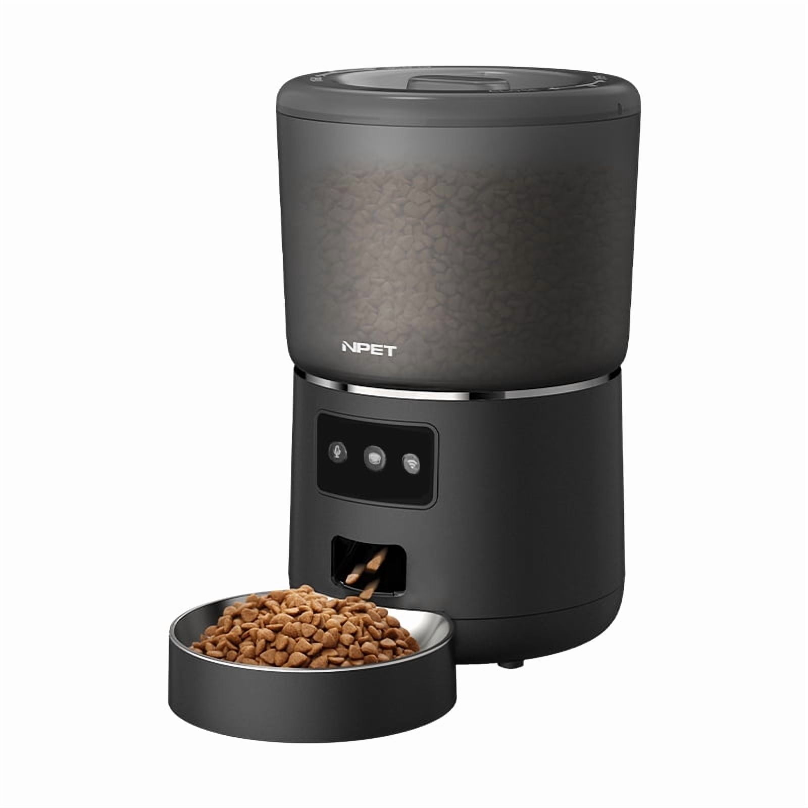 NPET Smart WiFi Cat Feeder with App Control, 4L Auto Pet Food Dispenser - 1-9 Meal Portions, 10s Voice Recorder, Anti-Clog Design for Cats/Dogs