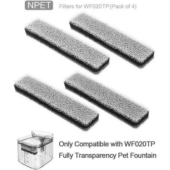 NPET WF020TP Cat Water Fountain Replacement Filters -4pcs