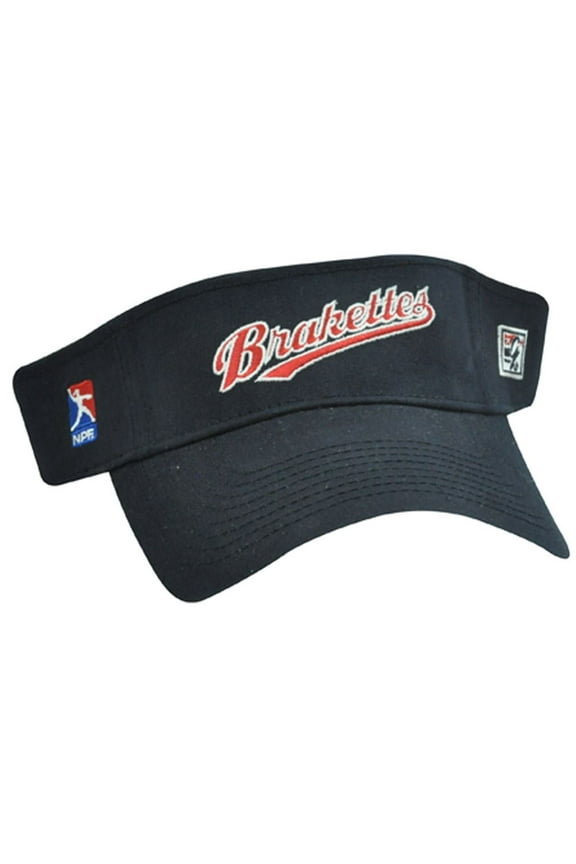 NPF HAT VISOR PRO FASTPITCH SOFTBALL BRAKETTES CONNECTICUT NAVY BLUE RED GAME