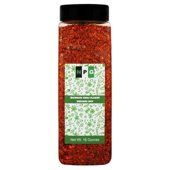 NPG Authentic Sichuan Chili Flakes 1LB 16 Ounces, Medium Hot, Red Chili Pepper Powder for Making Kimchi, Chili Oil, Stir-fry, Pizza, and more