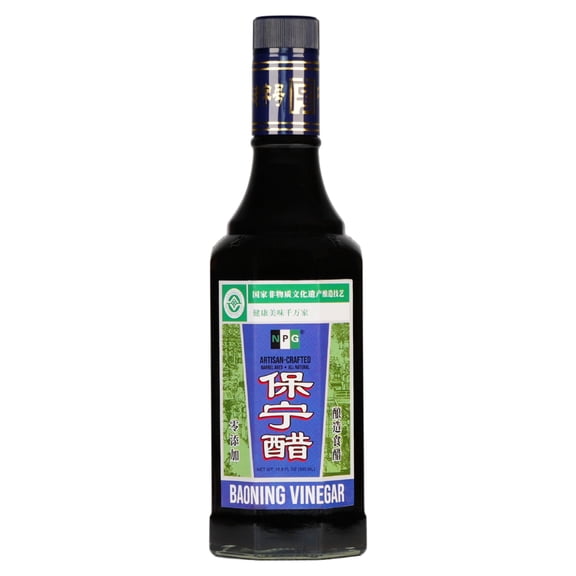NPG Baoning Black Rice Vinegar 16.9 fl oz, Barrel Aged in Sichuan, Naturally Brewed, Authentic Chinese Cooking