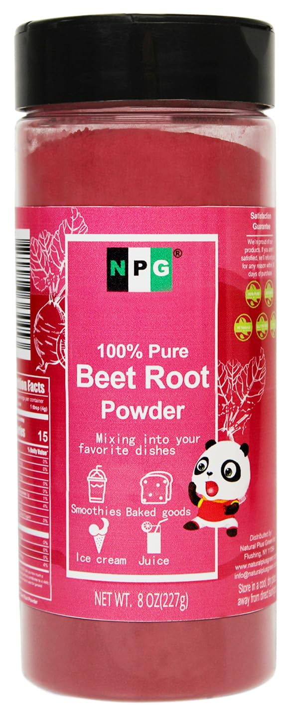 NPG Beet Root Powder 8 Ounces, BSL1100% Pure Raw Red Beetroot Superfood for Baking, Juices Drink, Smoothies, Vegan, Non-GMO, No Added Sugar, No Preservatives