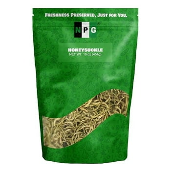 NPG Dried Honeysuckle Bulk 16 Oz, Jin Yin Hua, Natural Chinese Herbal Tea, Sweet Floral Aroma, Resealable Packaging, Versatile for Relaxing Teas, Traditional Dry Flower Tea
