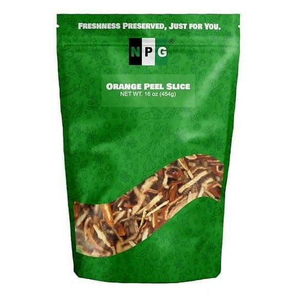 NPG Dried Orange Peel 16 Oz, Chen Pi, Dry Matured Mandarin, Authentic Citrus Flavor, Versatile for Culinary Uses, Baking, Cooking, Tea, Desserts, Savory Dishes, Beverages, Potpourri