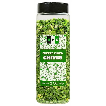 NPG Freeze-Dried Chives 2 Oz, Dehydrated Chopped Chives, Mild Onion Herb for Cooking, Soup, Ramen, Stir Fry & Garnish, Non-GMO, Gluten-Free Seasoning