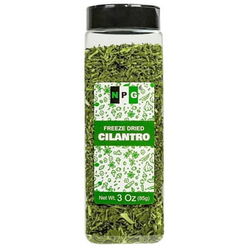 NPG Freeze-Dried Cilantro Leaves 3 Oz, Fresh Dehydrated Coriander Flakes, Dhania Leaves, Lime Seasoning, Mexican Spices, Perfect for Cooking, Soups, Salsas, and Garnish