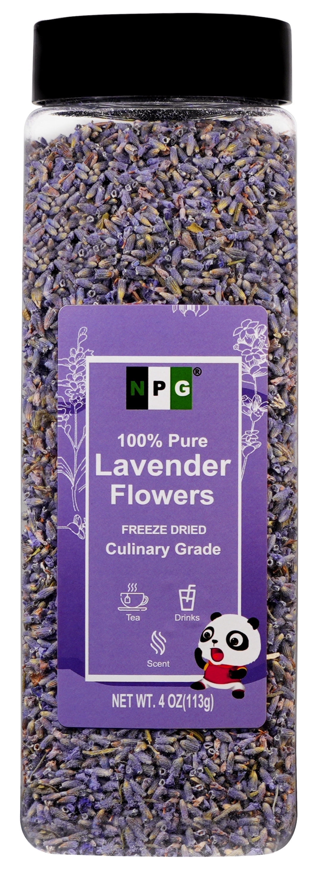 NPG Culinary Grade Lavender Flowers 4 Ounces, Lavender Buds for Tea, Baking, DIY Soap, Candle Making, Potpourri, Natural Fragrance Sachets, All-Natural, Non-GMO