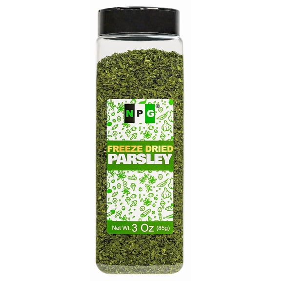 NPG Freeze-Dried Parsley Flakes 3 Oz, Dehydrated Chopped Parsley for Cooking, Soups, Pasta, and Garnish, Aromatic Herb Seasoning, Non-GMO, Gluten-Free, Green Leafy Curly Herb