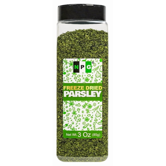 NPG Freeze-Dried Parsley Flakes 3 Oz, Dehydrated Chopped Parsley for Cooking, Soups, Pasta, and Garnish, Aromatic Herb Seasoning, Non-GMO, Gluten-Free, Green Leafy Curly Herb