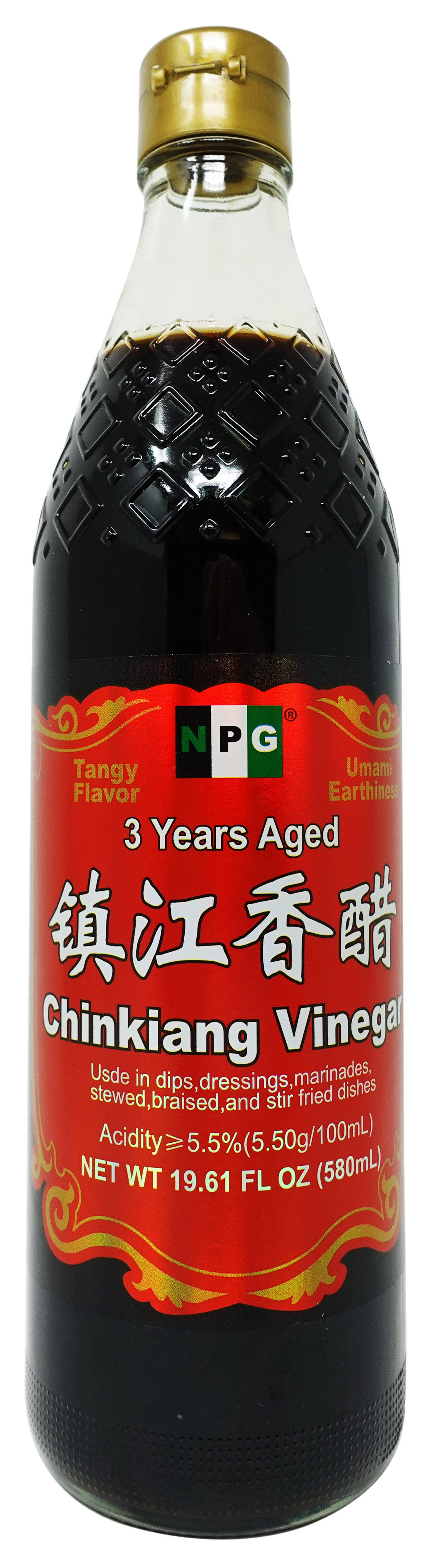 NPG Premium Authentic Chinkiang Vinegar 19.61 Fl Oz (580ml), 3 Years