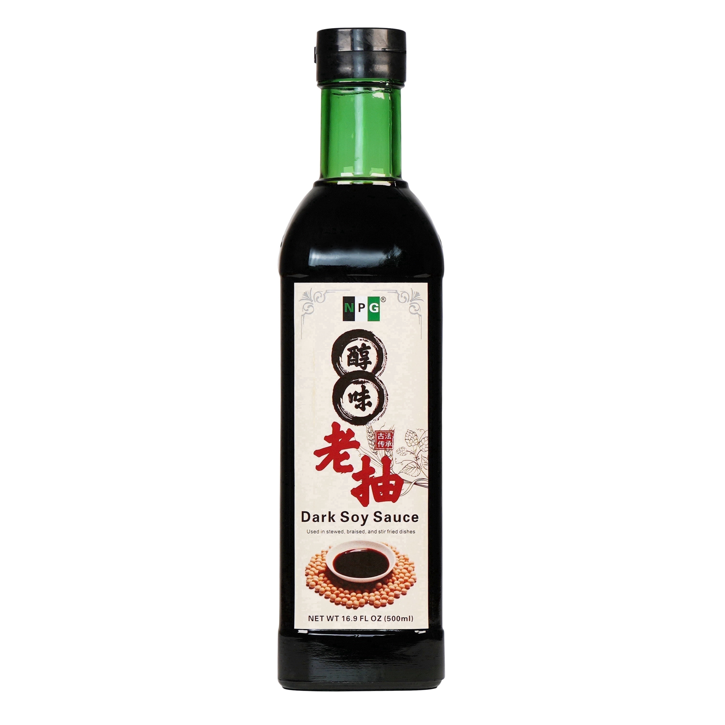 NPG Premium Dark Soy Sauce 16.9 Fl Oz, All Purpose Seasoning for Sushi, Chinese & Korean Cuisine Authentic Flavor Enhancer for Stir Fry