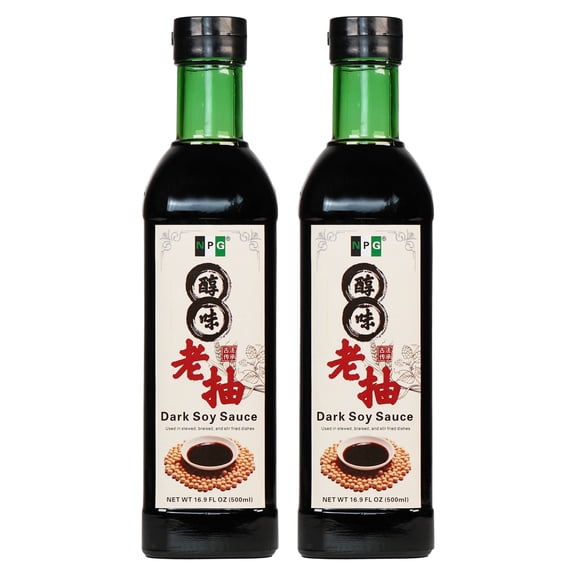 NPG Premium Dark Soy Sauce Set 16.9 FL Oz (Pack of 2) , Soy Dipping Sauces for Fish, Dumpling, Noodles, and Marinade Meat, Perfect Condiment for Japanese Sushi, Sashimi, Asian Stir Fry, Vegan Non-GMO